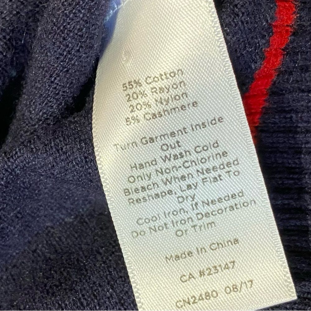 Talbots Lightweight Button Ruffle Nautical Cashme… - image 5